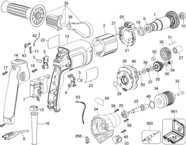 Page A Diagram and Parts List for DW236K 1 DeWALT Boring Machine