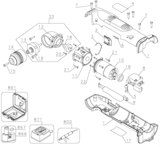 Page A Diagram and Parts List for DW966K-2 3 DeWALT Electric Drill