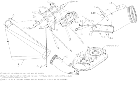 General Assembly Diagram and Parts List for 19A20001038  DeWALT Lawn Tractor Accessories
