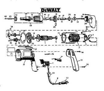 Part Location Diagram of 448842-03 DeWALT Gear case