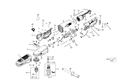 Exploded Diagram A Diagram and Parts List for DCD470B Type 2 DeWALT Cordless Drill