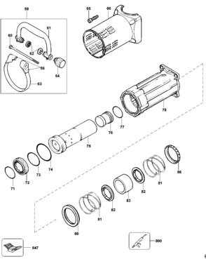 Default 3 Diagram and Parts List for D25900KB2 Type 1 DeWALT Hammer
