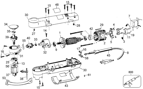 Page A Diagram and Parts List for DW160-B2 1 DeWALT Electric Drill