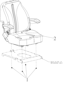 Seat Diagram and Parts List for DXGZ148P (47AHBCA6038)(2022) DeWALT Lawn Tractor