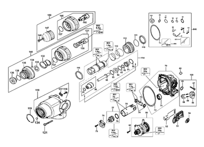 Fig-1 Diagram and Parts List for D25324 Type-2 DeWALT Drill