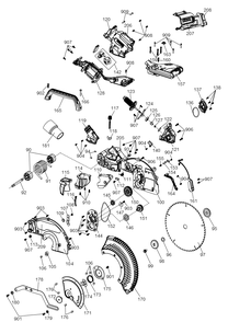 Exploded Diagram B Diagram and Parts List for DCS781B Type 20 DeWALT Miter Saw