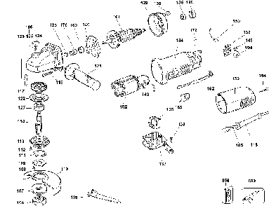 Exploded Diagram A Diagram and Parts List for 26742 Type 1 DeWALT Angle Grinder