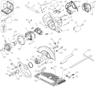 Page A Diagram and Parts List for DW368K 4 DeWALT Circular Saw
