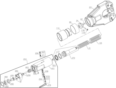 Default 2 Diagram and Parts List for DCE350M2 Type 1 DeWALT Nibbler & Shears