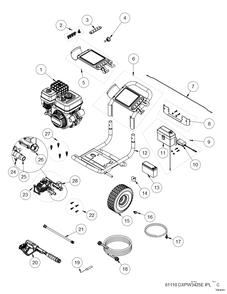Exploded Diagram A Diagram and Parts List for DXPW3425E Type 1 DeWALT Pressure Washer
