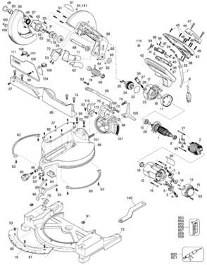 Page A Diagram and Parts List for DW705-44 2 DeWALT Miter Saw