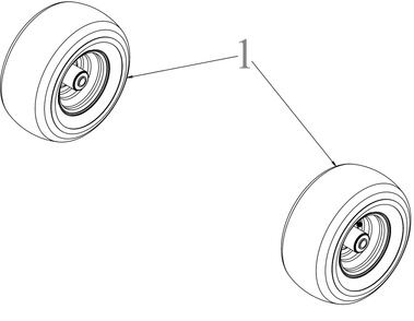 Wheels - Front Diagram and Parts List for DXGZ148P (47AHBCA6038)(2022) DeWALT Lawn Tractor