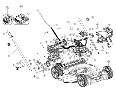 Exploded Diagram C Diagram and Parts List for DCMWP233U2 Type 1 DeWALT Lawn Mower