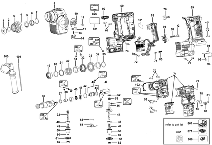 Part Location Diagram of NA203073 DeWALT WASHER