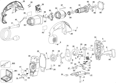 Page A Diagram and Parts List for DW317K-B2 1 DeWALT Jig Saw