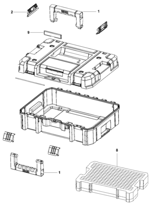 Default Diagram and Parts List for DWST17807 Type 0 DeWALT Tool Stand & Cart