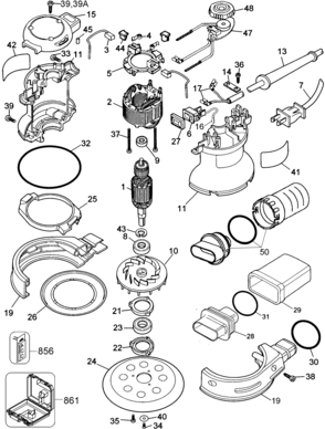 Page A Diagram and Parts List for DW423K 1 DeWALT Sander Polisher