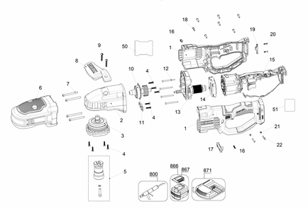 Part Location Diagram of N901136 DeWALT STATOR SA