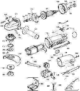 Exploded Diagram A Diagram and Parts List for 26742 Type 4 DeWALT Angle Grinder