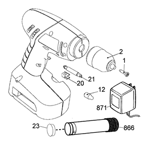 Drill Diagram and Parts List for 11228TY1  DeWALT Drill