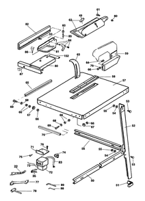 Fig-1 Diagram and Parts List for DW740 Type-A2 DeWALT Saw
