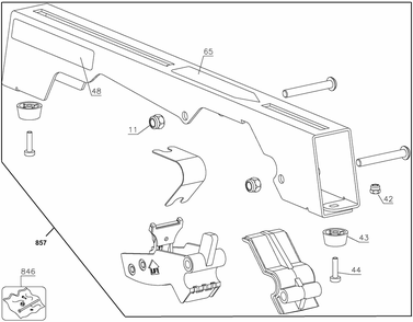 Section 1 Diagram and Parts List for DWX724 Type 30 DeWALT Tool Stand & Cart