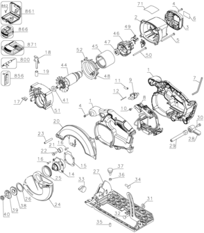 Page A Diagram and Parts List for DCS391B-B3 1 DeWALT Circular Saw