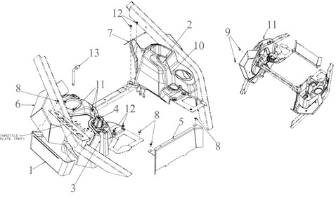 Platform Diagram and Parts List for DXGZ148P (47AHBCA6038)(2022) DeWALT Lawn Tractor
