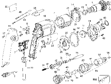 Page A Diagram and Parts List for DW255 Type 6 DeWALT Screwdriver