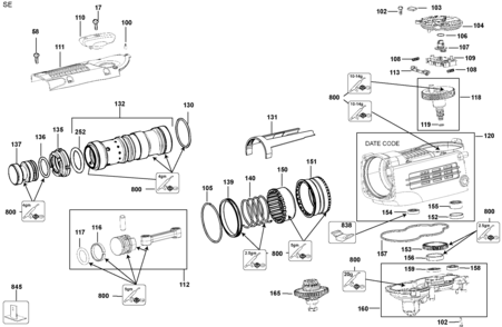 Default Diagram and Parts List for D25761K Type 1 DeWALT Hammer