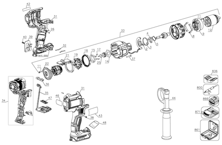 Part Location Diagram of N694006 DeWALT Kitbox