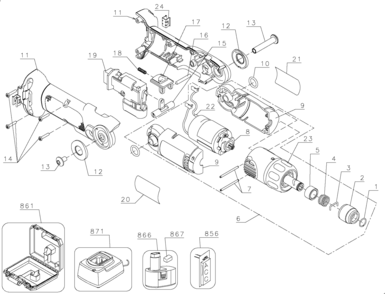 Default Diagram and Parts List for DW920K2-BR Type 1 DeWALT Screwdriver