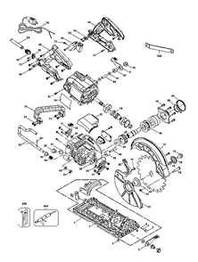 Fig-1 Diagram and Parts List for DWS353T Type-1 DeWALT Saw