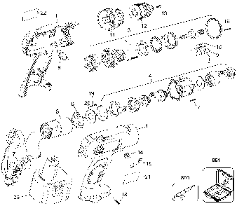 Exploded Diagram A Diagram and Parts List for DW952K-AU Type 1 DeWALT Cordless Drill
