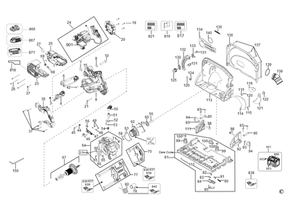 Part Location Diagram of N592861 DeWALT Module