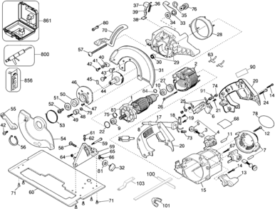 Page A Diagram and Parts List for DW362K 4 DeWALT Circular Saw