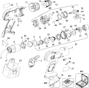 Page A Diagram and Parts List for DW952K-2 3 DeWALT Electric Drill