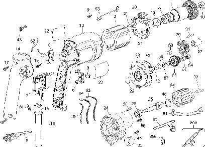 Page A Diagram and Parts List for DW223G Type 2 DeWALT Electric Drill