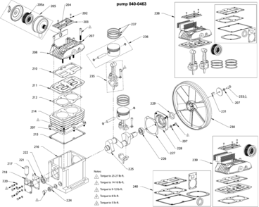 PUMP Diagram and Parts List for DXCMTB5590856 Type 0 DeWALT Compressor