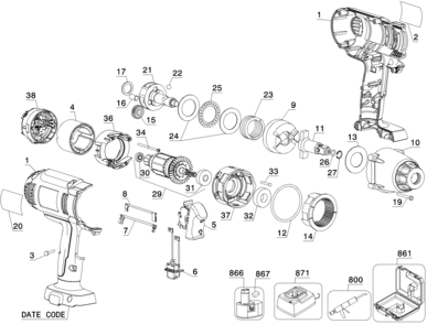 Page A Diagram and Parts List for DW059HK 2 DeWALT Wrench