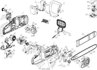 Part Location Diagram of N594321 DeWALT Chain