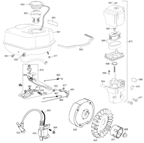 Flywheel & Linkage Diagram and Parts List for DW13LAG-B3 Type 1 DeWALT Engine