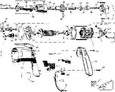 Exploded Diagram A Diagram and Parts List for DW270-46 Type 1 DeWALT Electric Drill