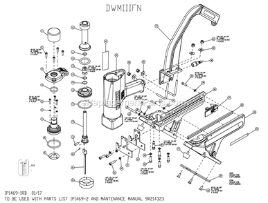 Page A Diagram and Parts List for DWMIIIFN 17030000 and Higher DeWALT Nailer