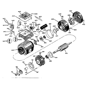 Motor Assembly Diagram and Parts List for 3436-RADIALARM  DeWALT Circular Saw