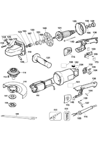 Exploded Diagram A Diagram and Parts List for DW831 Type 15 DeWALT Angle Grinder