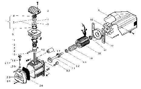 Exploded Diagram A Diagram and Parts List for D55153 Type 8 DeWALT Compressor