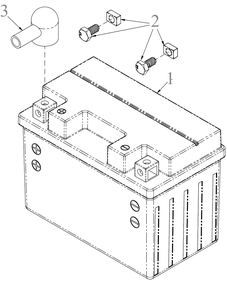 Battery Diagram and Parts List for DXGZ148P (47AHBCA6038)(2022) DeWALT Lawn Tractor