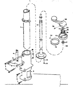 Base And Column Diagram and Parts List for 3436  DeWALT Chop Saw