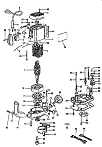 Unit Parts Diagram and Parts List for D614-04  DeWALT Router